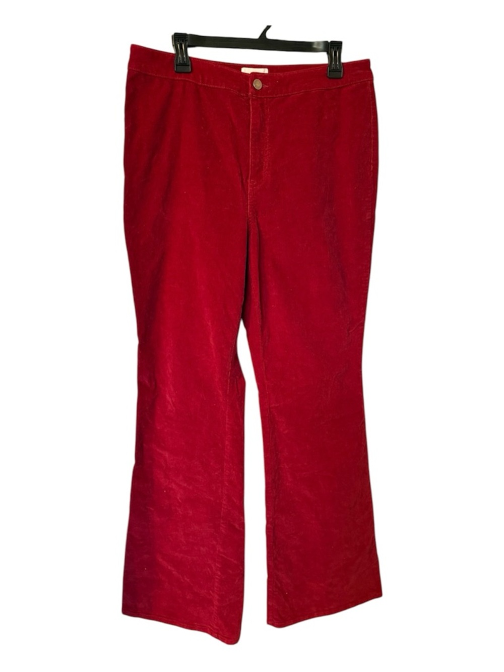 True Craft Red Corduroy High Rise Flare Pants Size 14 Retro